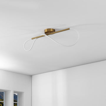 Alessio Contemporary Minimalist 360 Adjustable Silicone Neon Rope Dimmable Linear Integrated LED Flush Mount - JONATHAN Y